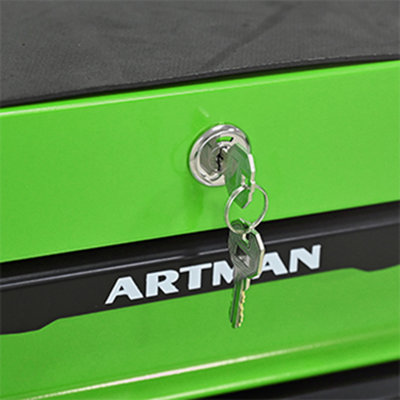 Coffre à outils roulant en métal à 4 tiroirs, armoire à outils à 4 tiroirs de 20 po avec glissières à roulement à billes, boîte de rangement en acier pour boîte à outils - VERT, buffet