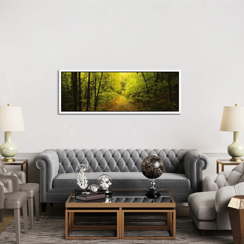Dirt road passing through a forest, Vermont, USA 1 Piece Panoramic Wall Art on Canvas, 152.4 cm H x 50.8 cm W