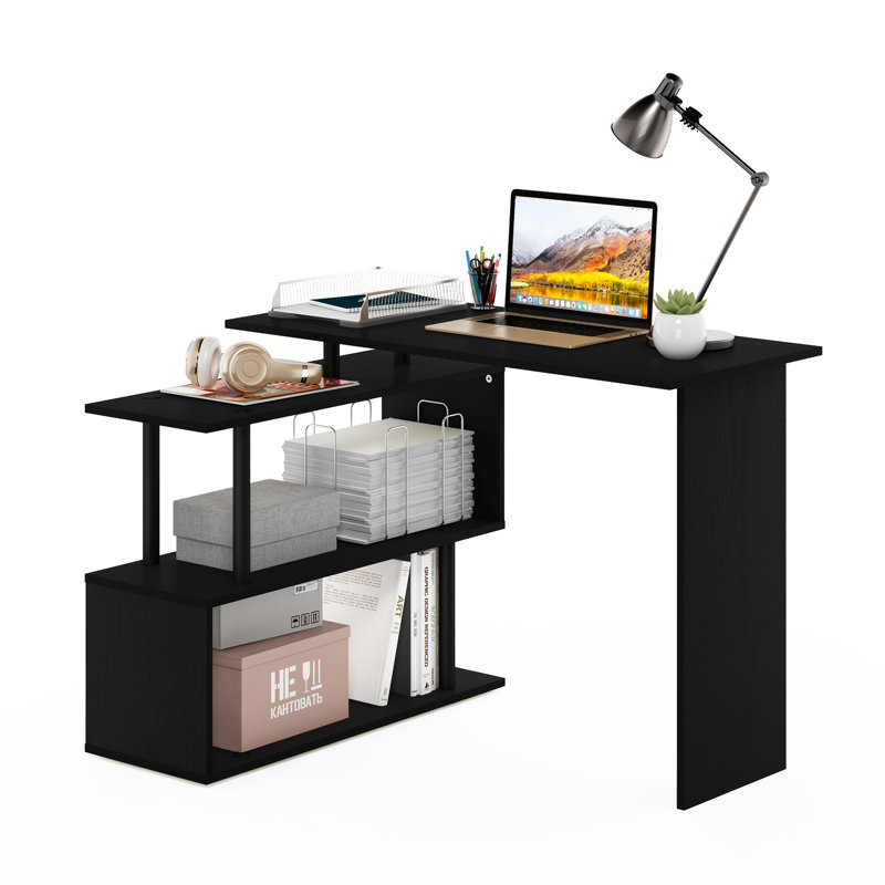Bureau en L Kasota réversible, Noir / Noir