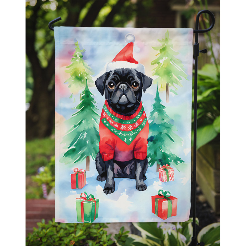 Drapeau de Noël carlin, H 15,5 po x l 11,25 po