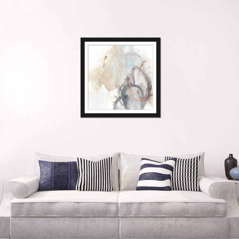 «Supposition I», reproduction sur toile, H 24 po x l 24 po x P 1 po, Papier d'art encadré noir, Blanc