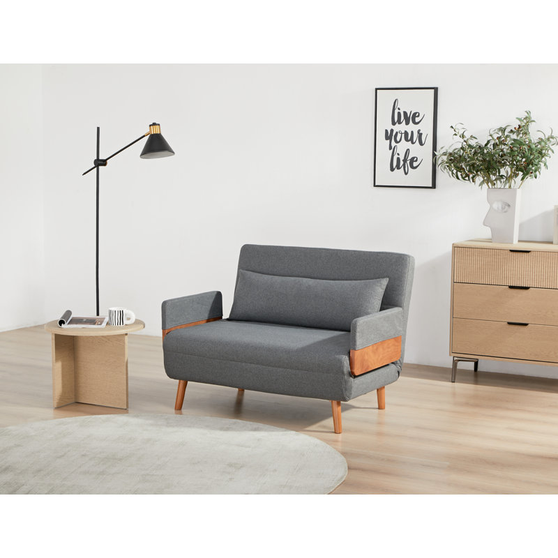 Canapé-lit convertible pliant, canapé-lit réglable à positions multiples, fauteuil-lit en mousse haute densité, Gris