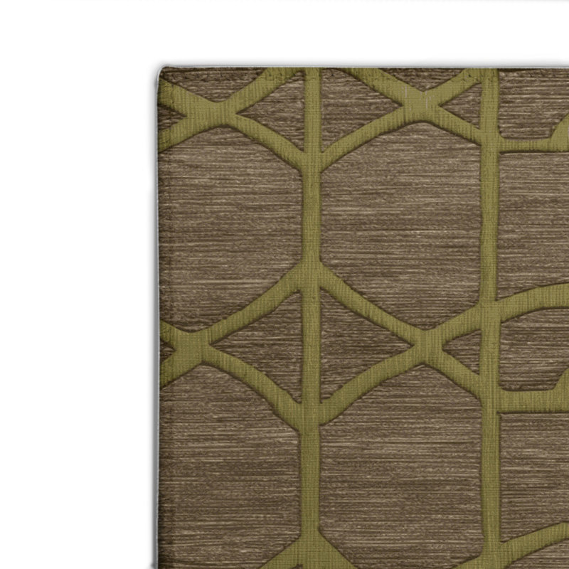 Trellis Brown Indoor and Outdoor Area Rug, Rectangle 2' x 3'