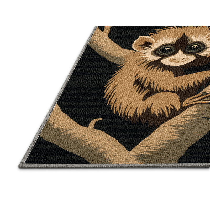 Washable Tarsier Wildlife Area Rug, Runner 2' x 5'
