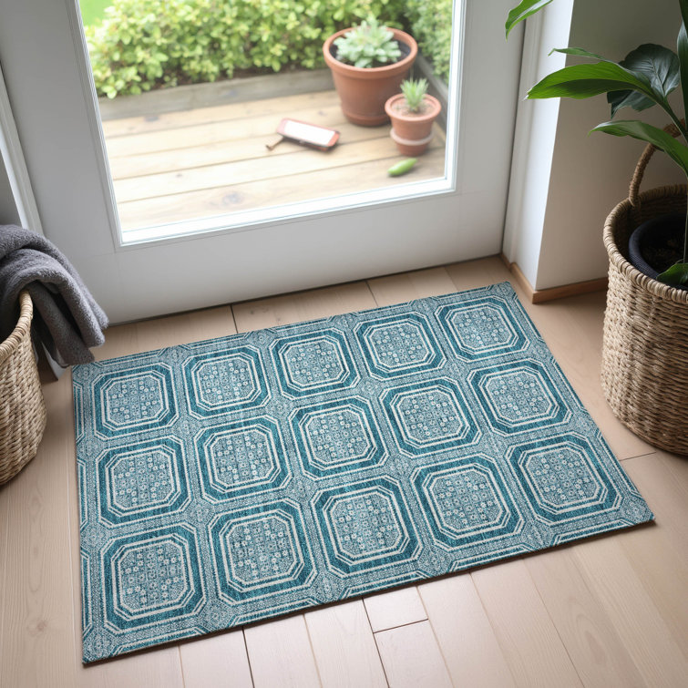 Premium Machine Washable Sykora AMF1451 Geometric Rug