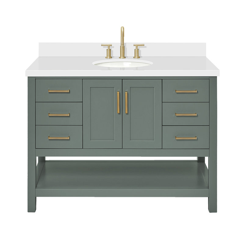 Magnolia Bath Vanity Rectangular Basin S049SWQ, Oval, Vintage Green