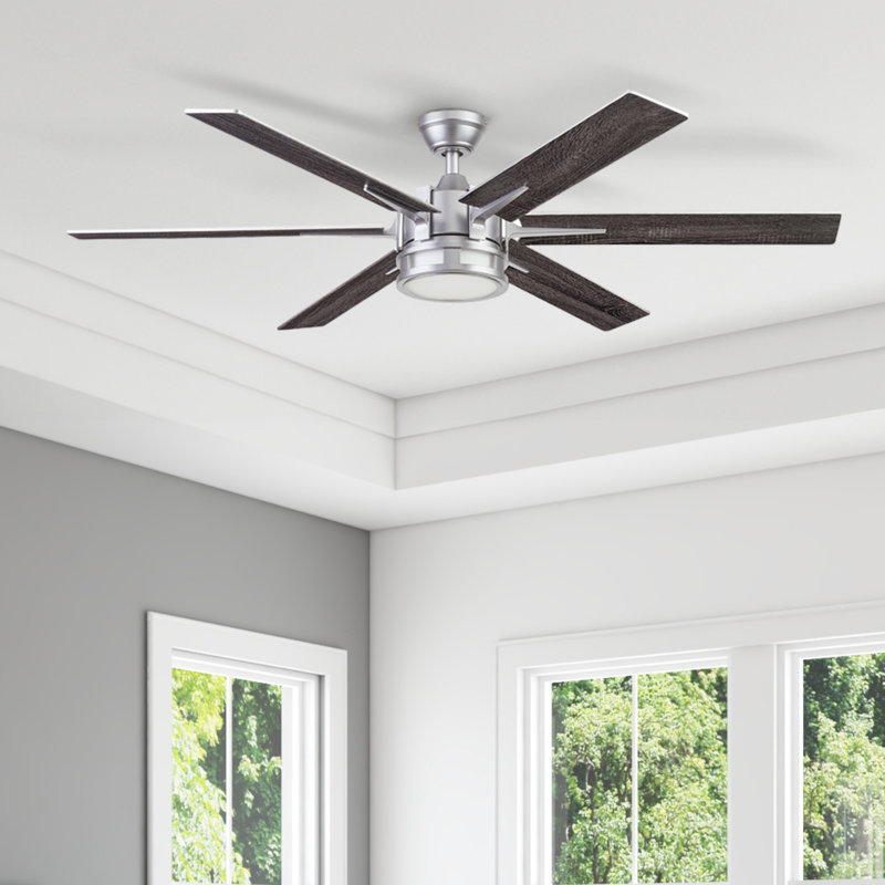 Kaliza 56'' Ceiling Fan with LED Lights and Remote Included, Pewter