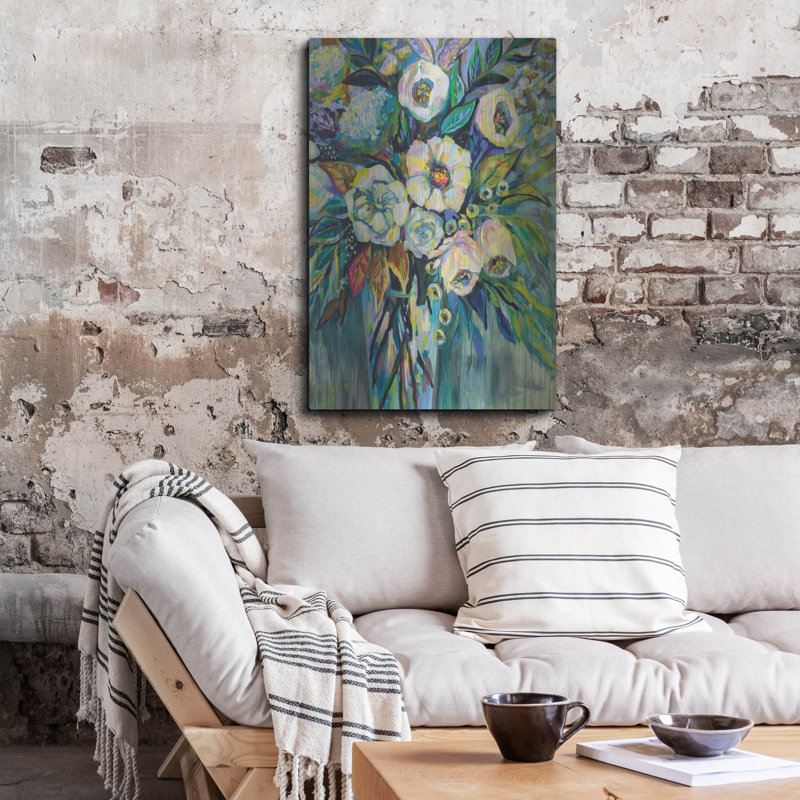 Art mural en métal luxueux «Jovial» par Jeanette Vertentes, 24 po x 36 po