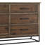 Commode large Tacey, 6 tiroirs, bois de manguier brun arachide, base en métal