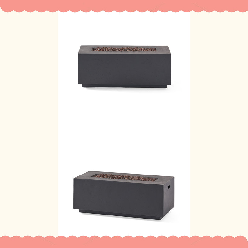 Winter And Spring Must-Have Items/long-Lasting And Durable 40" Outdoor 40,000 BTU Rectangular Concrete Propane Fire Pit (Tank Cover not Included)