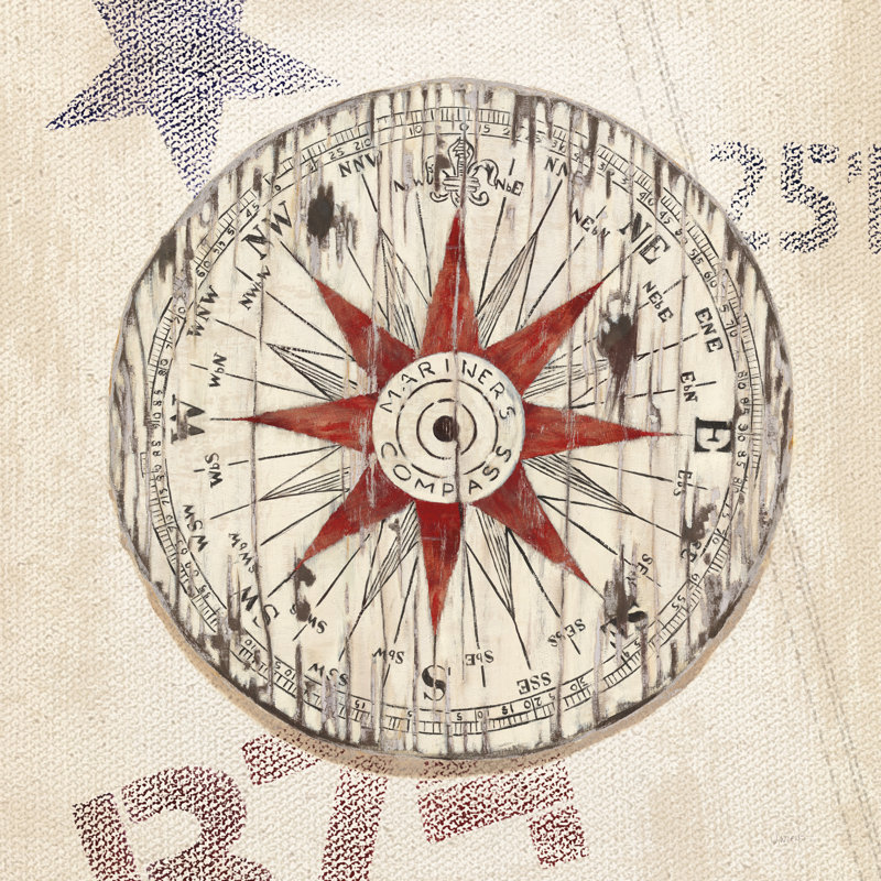 Nautical Compass by James Wiens - Wrapped Canvas Painting, 91cm H x 91cm W x 3.8cm D