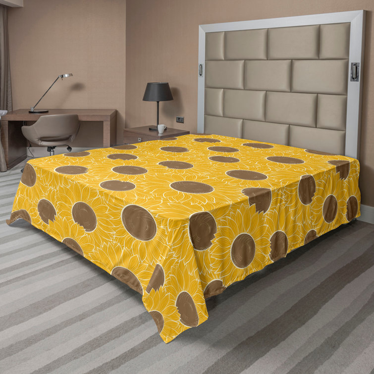 Drap plat à motif floral bohème Ambesonne