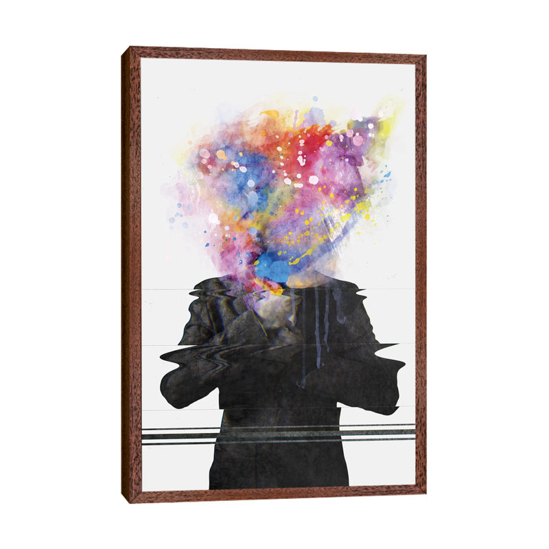 Glitch Mob by Daniel Taylor - Floater Frame Print on Canvas, 152.5 cm H x 101.5 cm W, Brown Framed