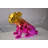 Gorch Bulldog With Sunglasses Colored Pink and Gold Resin Statue Size: 17" x 9" x 13"H