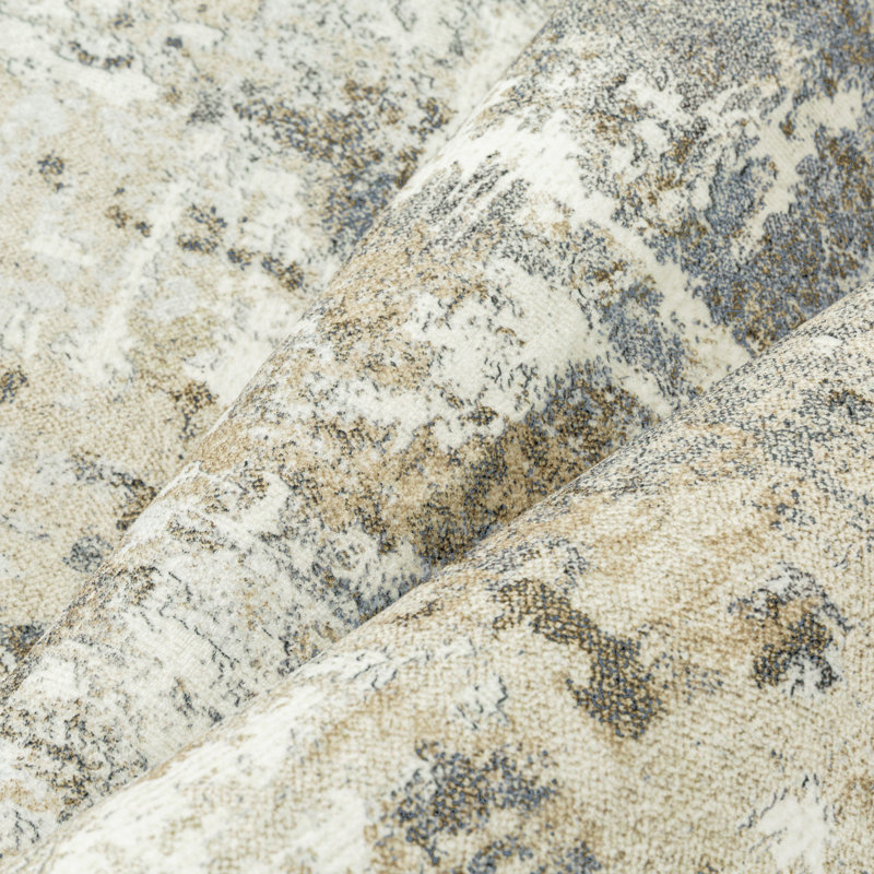 Tapis texturé abstrait Vellum Home, Rectangle 6 pi x 9 pi, Beige