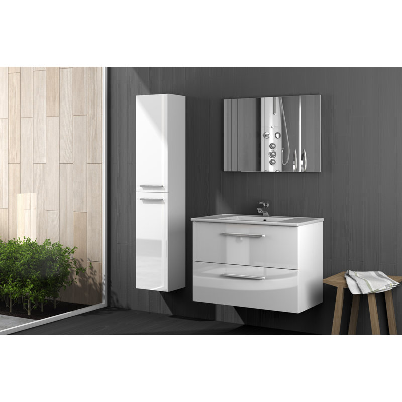 Disharoon 80cm Single Bathroom Vanity Base Only, White