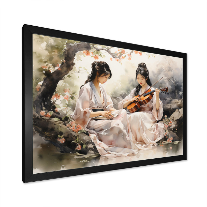 «China Art Jasmine Tea» - impression, H 30 po x l 40 po x P 1,5 po, Cadre simple noir