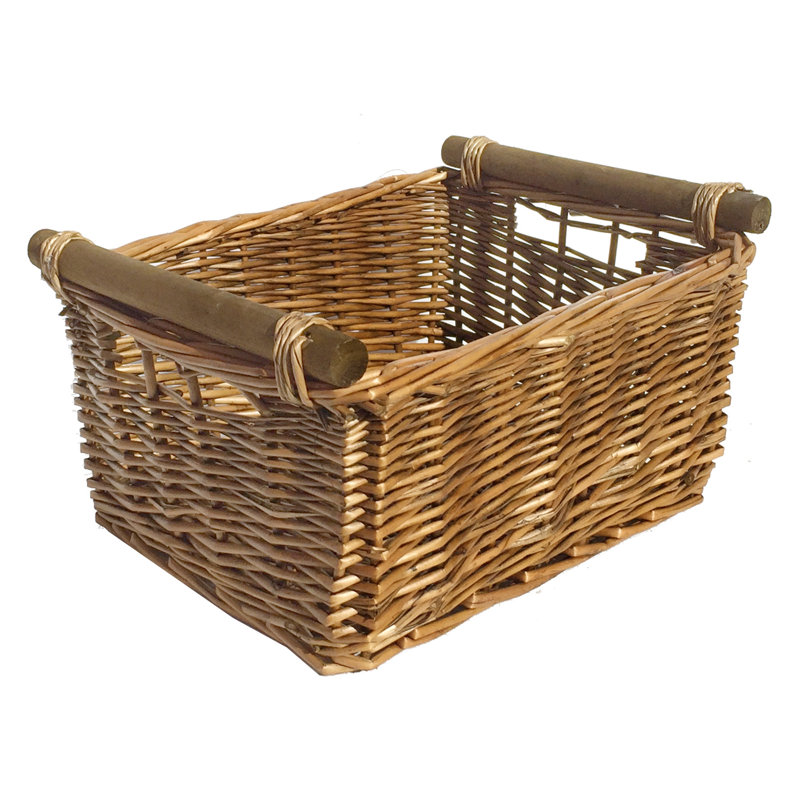 Symple Stuff Wicker Decorative Basket, 22cm H x 51cm W x 41cm D, Grey