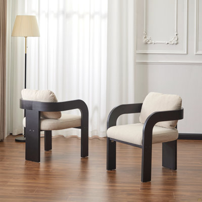 Ensemble de 2 chaises de salle à manger avec dossier coussiné, tissu