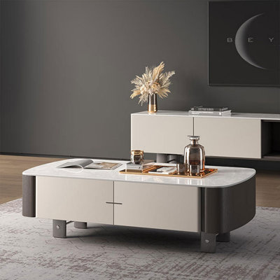Table basse blanche en acier au carbone
