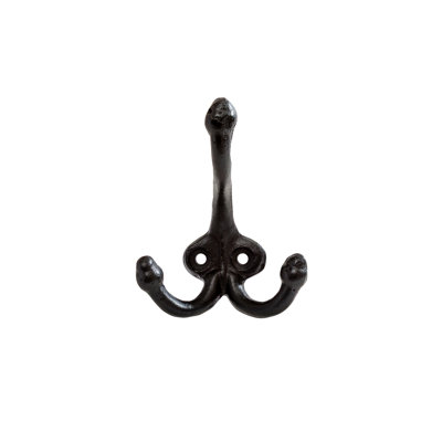 Cast Iron "Harley" Black Three Pronged Hook