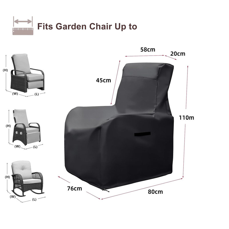 Outdoor Garden Chair Covers,?UV Resistant,Waterproof,Windproof, Black