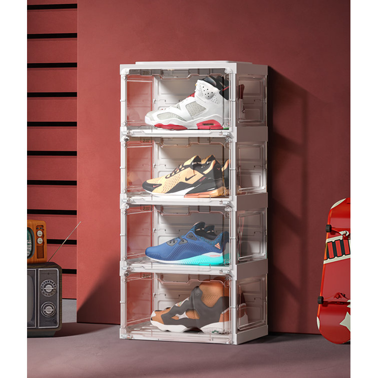 Side Display Stackable Sneaker Showcase Box Containers 