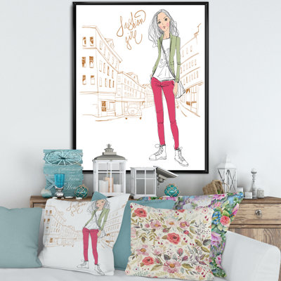 «Trendy Fashion Girl II», reproduction sur toile flottante