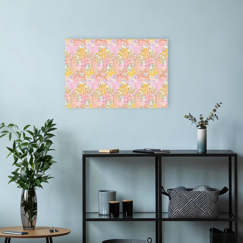 Tropical Tiger Pattern Abstract Cat Palm Tiger Animal Nature Wall Art Print 1 Piece Wrapped Canvas Wall Art