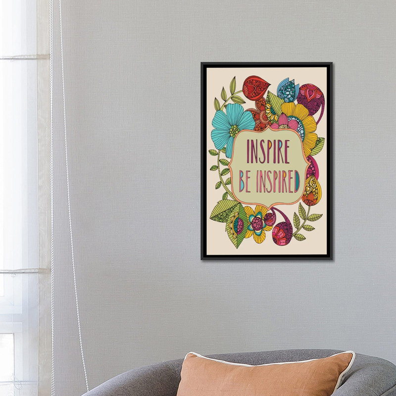 Inspire Be Inspired, impression sur toile tendue, H 26 po x l 18 po x P 1,5 po, Cadre noir