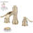 Deluge Waterfall Gold Widespread 3-Hole, 2-Handle Bathroom Sink Faucet With Drain Assembly