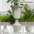 2-Pack Trophy Shaped Pedestal Planters, 23.6" Tall Outdoor Urn Flower Pots With Solid Base, Elegant Pattern, Weather-Resistant HDPE-116832552