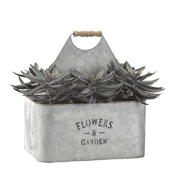13.5'' Faux Succulent Plant in Metal Planter
