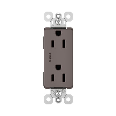 Legrand Radiant 15 Amp Decorator Duplex Receptacle Outlet, Brown