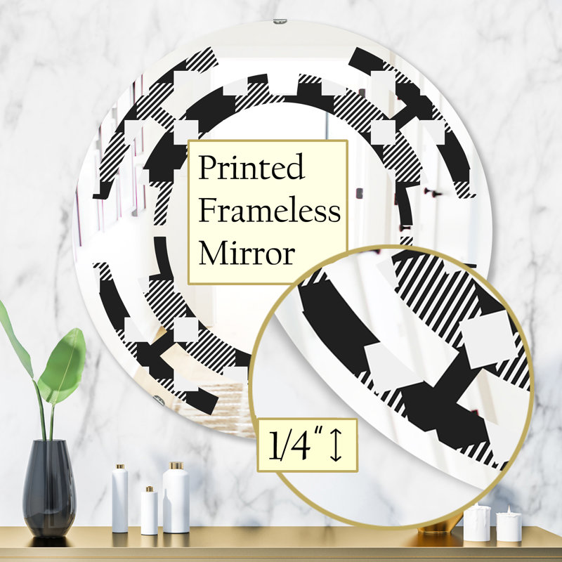 Miroir mural à motif géométrique sans cadre ii moderne space, H 31,5 po x l po