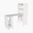 Stretchable Desk With Storage Shelves And Mobile Wheels, Foldable And Space-Saving For Small Apartments And Offices, White Marble Finish