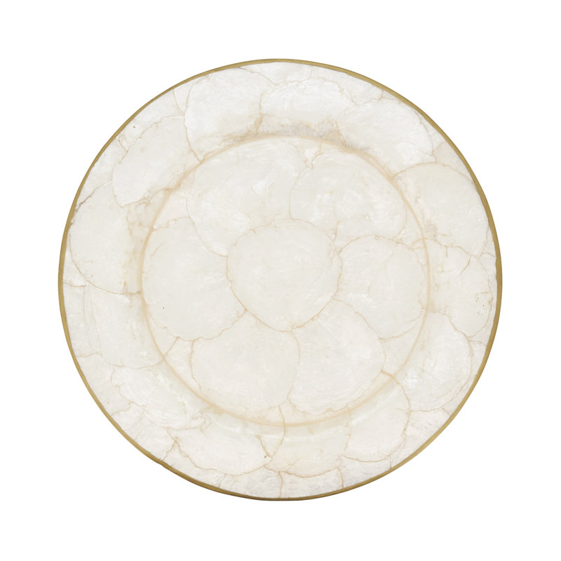 Assiette de service Capiz polie (ensemble de 4), Doré