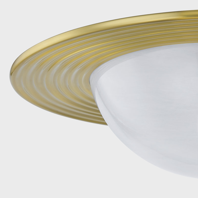 Plafonnier encastré 1 lumière Geraldton, Laiton antique, H 6 po x l 21 po x P 21 po