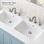 Lavabo rectangulaire double lavabo en céramique blanche de 122 cm (48 po) de largeur pour deux personnes, sans robinetterie.