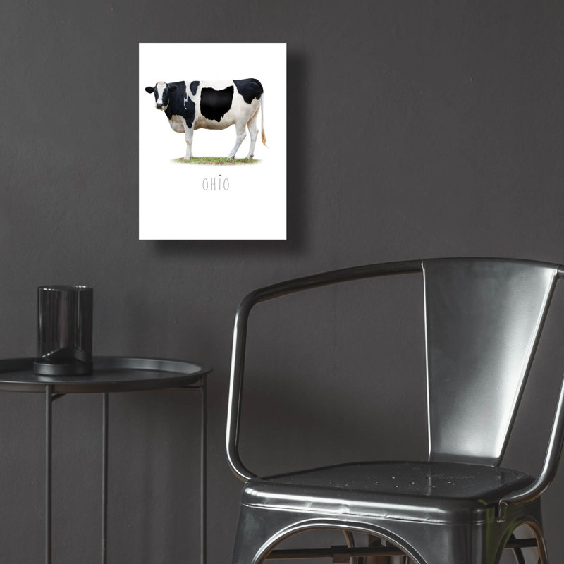 «Cow State Ohio» par John Hovenstine, art mural en verre acrylique, 12 po x 16 po