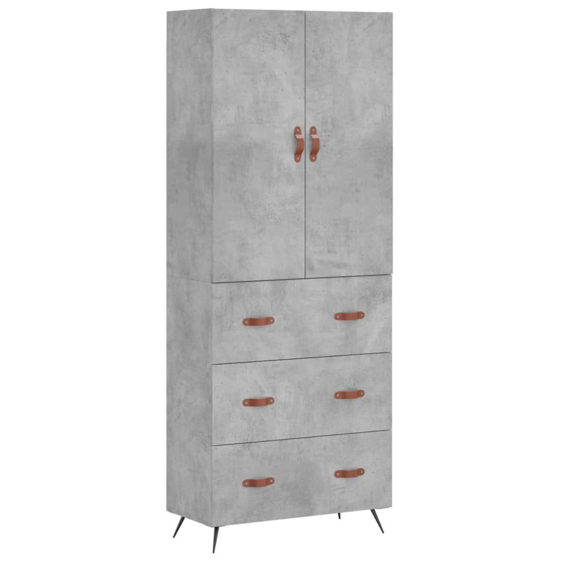Bartholdi Highboard 69.5x34x180 cm Engineered Wood, Concrete Grey