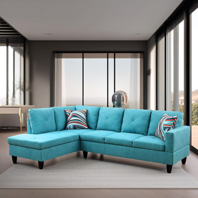 Ensemble de canapé modulaire en flanelle de 103 po 2 pièces avec méridienne 103 po Verona 