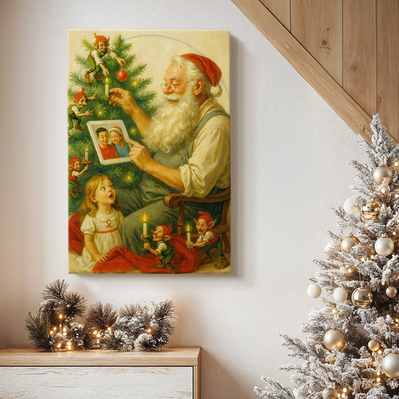 «Amber Snow Blessing» - Toile tendue avec châssis de qualité supérieure, H 18 po x l 12 po