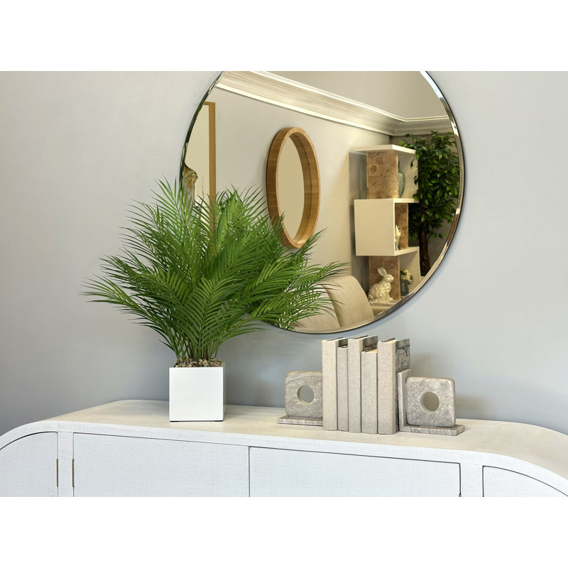 Roiguez Faux Palm Plant in Fiberstone Pot