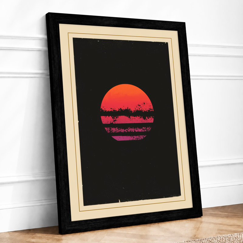 Sun in Silence Minimalist - Framed Print, A1 - 84.1 x 59.4 cm, Black