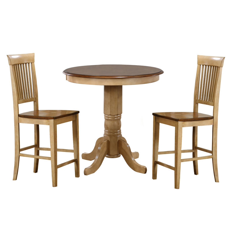 Huerfano Valley 2 - Person Solid Wood Top Pedestal Dining Set