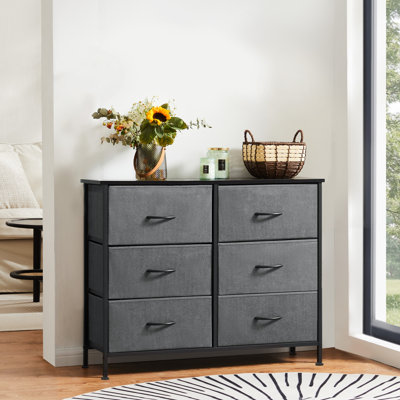  Enegess 31.5" Wide Modern Farmhouse 6 Drawer Dresser with Sturdy Frame