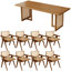 Modern simple solid wood dining table set.