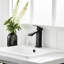Robinet de lavabo de salle de bain noir brossé, robinet monotrou monté sur le comptoir avec lavabo latéral en céramique et corps en alliage d'aluminium