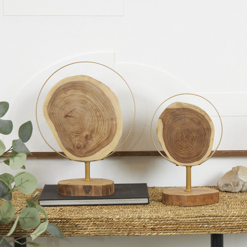 2 Piece Avihai Geometric & Shapes Sculpture Set